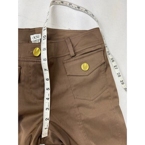 Vintage Y2K Dress Capri Pants Business Casual Cache Gold Buttons - Size 6 - Picture 6 of 11